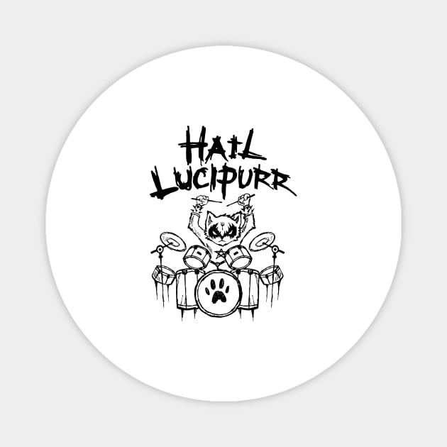 Hail Lucipurr Heavy Metal Satan Cats Guitar Playing Cat Gift Magnet by TellingTales